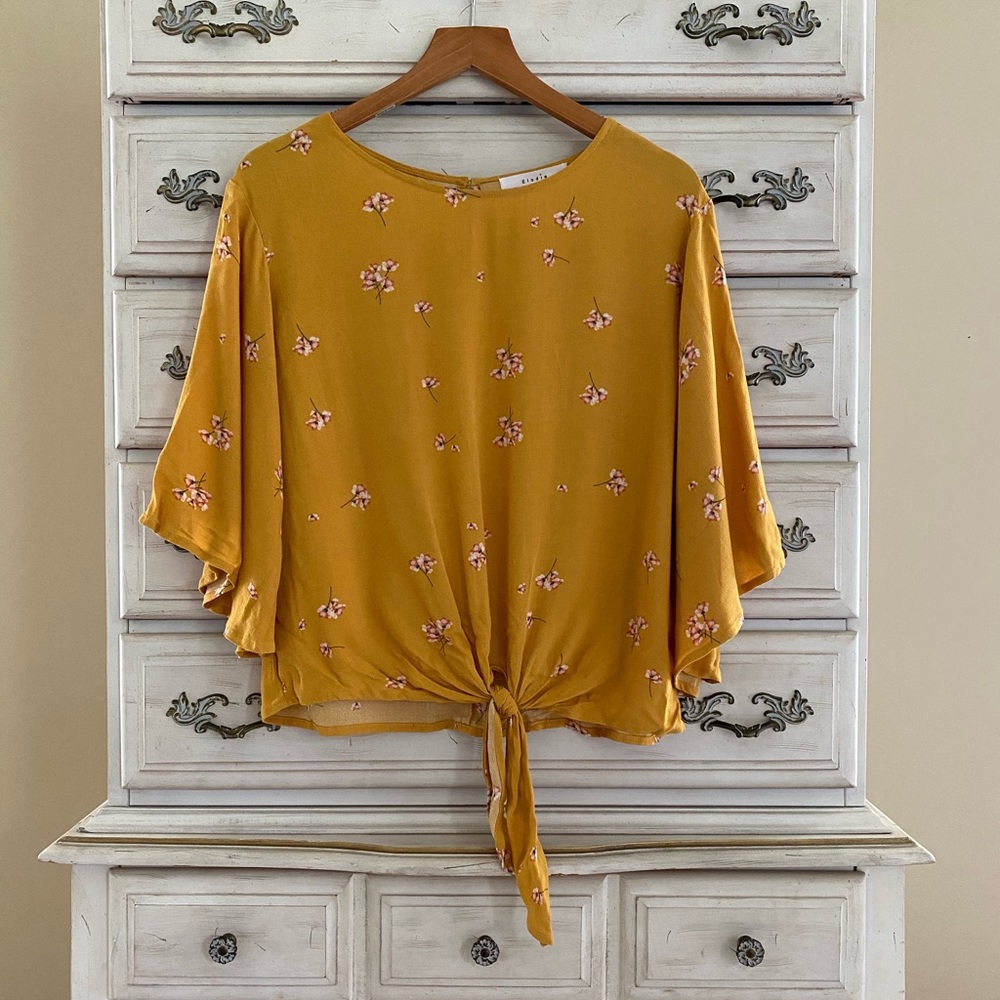 Vici Mustard Yellow Floral Top
